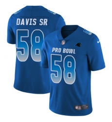 Men's Nike Carolina Panthers #58 Thomas Davis Limited Royal Blue 2018 Pro Bowl NFL Jersey