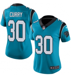 Women's Nike Carolina Panthers #30 Stephen Curry Limited Blue Rush Vapor Untouchable NFL Jersey