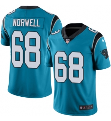 Men's Nike Carolina Panthers #68 Andrew Norwell Limited Blue Rush Vapor Untouchable NFL Jersey