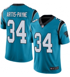 Men's Nike Carolina Panthers #34 Cameron Artis-Payne Limited Blue Rush Vapor Untouchable NFL Jersey