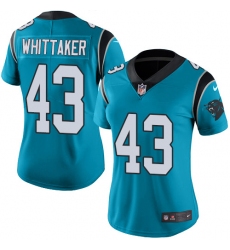 Women's Nike Carolina Panthers #43 Fozzy Whittaker Limited Blue Rush Vapor Untouchable NFL Jersey