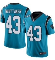 Youth Nike Carolina Panthers #43 Fozzy Whittaker Limited Blue Rush Vapor Untouchable NFL Jersey