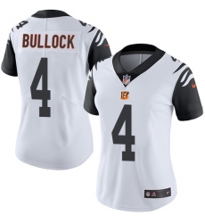 Women's Nike Cincinnati Bengals #4 Randy Bullock Limited White Rush Vapor Untouchable NFL Jersey