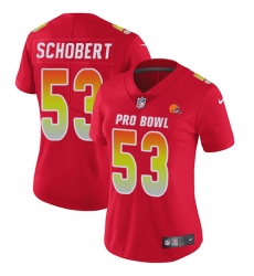 Women's Nike Cleveland Browns #53 Joe Schobert Limited Red 2018 Pro Bowl NFL Jersey