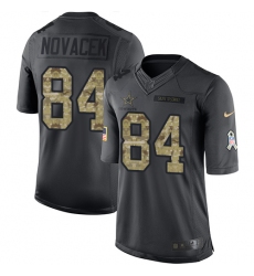 Men's Nike Dallas Cowboys #84 Jay Novacek Limited Black 2016 Salute to Service NFL Jersey