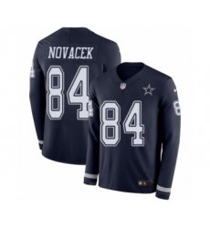 Men's Nike Dallas Cowboys #84 Jay Novacek Limited Navy Blue Therma Long Sleeve NFL Jersey
