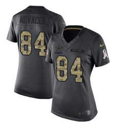 Women's Nike Dallas Cowboys #84 Jay Novacek Limited Black 2016 Salute to Service NFL Jersey