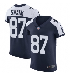 Men's Nike Dallas Cowboys #87 Geoff Swaim Navy Blue Throwback Alternate Vapor Untouchable Elite Player NFL Jersey