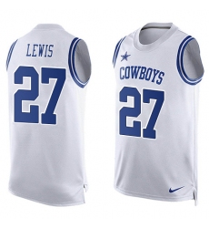 Men's Nike Dallas Cowboys #27 Jourdan Lewis Limited White Player Name & Number Tank Top NFL Jersey