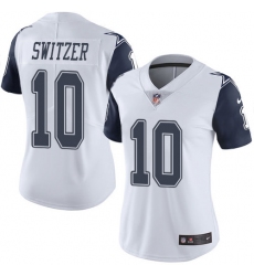 Women's Nike Dallas Cowboys #10 Ryan Switzer Limited White Rush Vapor Untouchable NFL Jersey