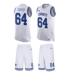 Men's Nike Dallas Cowboys #64 Jonathan Cooper Limited White Tank Top Suit NFL Jersey