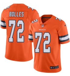 Men's Nike Denver Broncos #72 Garett Bolles Limited Orange Rush Vapor Untouchable NFL Jersey