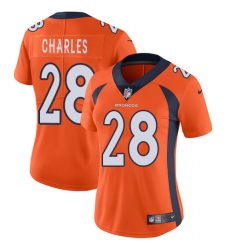 Women's Nike Denver Broncos #28 Jamaal Charles Orange Team Color Vapor Untouchable Limited Player NFL Jersey