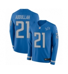 Youth Nike Detroit Lions #21 Ameer Abdullah Limited Blue Therma Long Sleeve NFL Jersey