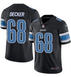 Men's Nike Detroit Lions #68 Taylor Decker Limited Black Rush Vapor Untouchable NFL Jersey