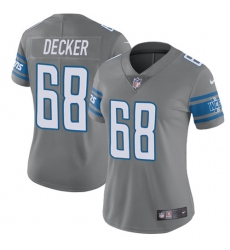 Women's Nike Detroit Lions #68 Taylor Decker Limited Steel Rush Vapor Untouchable NFL Jersey