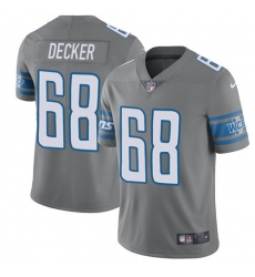 Youth Nike Detroit Lions #68 Taylor Decker Limited Steel Rush Vapor Untouchable NFL Jersey