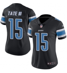 Women's Nike Detroit Lions #15 Golden Tate III Limited Black Rush Vapor Untouchable NFL Jersey