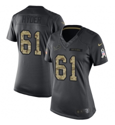 Women's Nike Detroit Lions #61 Kerry Hyder Limited Black 2016 Salute to Service NFL Jersey