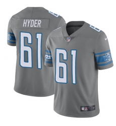 Youth Nike Detroit Lions #61 Kerry Hyder Limited Steel Rush Vapor Untouchable NFL Jersey