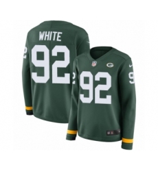 Women's Nike Green Bay Packers #92 Reggie White Limited Green Therma Long Sleeve NFL Jersey