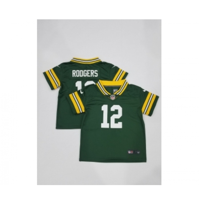 Toddlers Green Bay Packers #12 Aaron Rodgers Green 2022 Vapor Untouchable Stitched NFL Nike Limited Jersey
