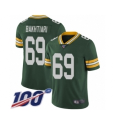 Men's Green Bay Packers #69 David Bakhtiari Green Team Color Vapor Untouchable Limited Player 100th Season Football Jersey