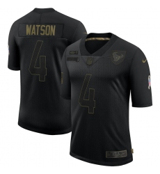 Men's Houston Texans #4 Deshaun Watson Black Nike 2020 Salute To Service Limited Jersey