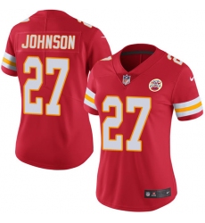 Women's Nike Kansas City Chiefs #27 Larry Johnson Red Team Color Vapor Untouchable Limited Player NFL Jersey