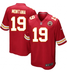 Men's Nike Kansas City Chiefs #19 Joe Montana Game Red Team Color NFL Jersey