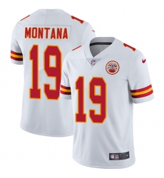 Men's Nike Kansas City Chiefs #19 Joe Montana White Vapor Untouchable Limited Player NFL Jersey