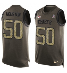 Men's Nike Kansas City Chiefs #50 Justin Houston Limited Green Salute to Service Tank Top NFL Jersey