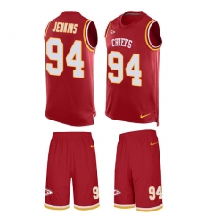 Men's Nike Kansas City Chiefs #94 Jarvis Jenkins Limited Red Tank Top Suit NFL Jersey