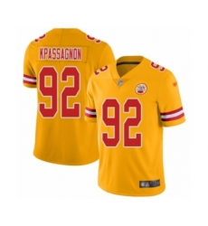 Men's Kansas City Chiefs #92 Tanoh Kpassagnon Limited Gold Inverted Legend Football Jersey