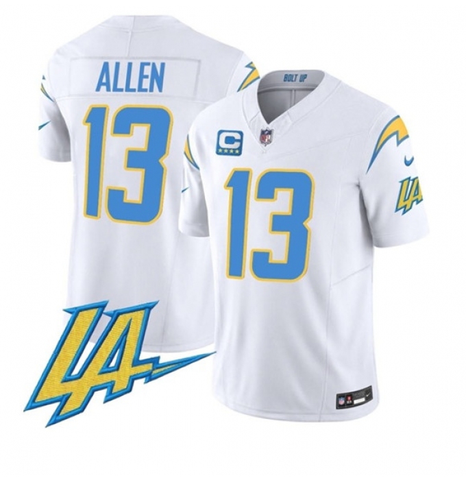 Men's Los Angeles Chargers #13 Keenan Allen White F.U.S.E With LA & 4-Star C Vapor Limited Football Stitched Jersey